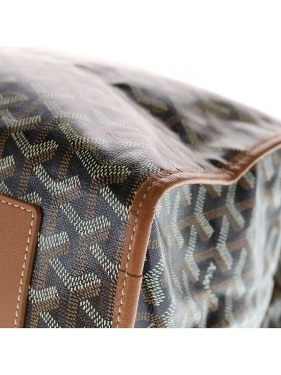 Goyard Saint Léger Herringbone Backpack Brown Leather Silver main image 4